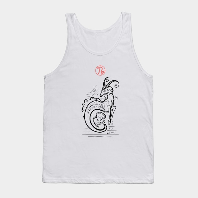 Capricorn Zodiac Sign Tank Top by Yulla